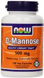 NOW Foods D-Mannose 500 mg - 120 Capsules Pack of 2