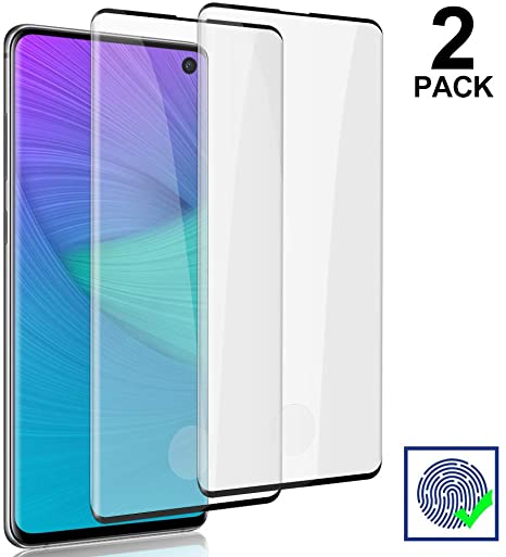 [2-Pack] Screen Protector for Samsung Galaxy S10 Case-Friendly Anti-Bubble HD Clear Tempered Glass Screen Protector