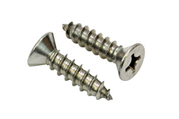 #14 X 1-1/2'' Stainless Flat Head Phillips Wood Screw, (25 pc), 18-8 (304) Stainless Steel Screw By Bolt Dropper