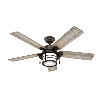 Hunter Fan Company 59273 Key Biscayne 54" Ceiling Fan with Light, Large, Onyx Bengal