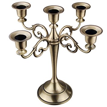 5-Candle Metal Candelabra,Bronze