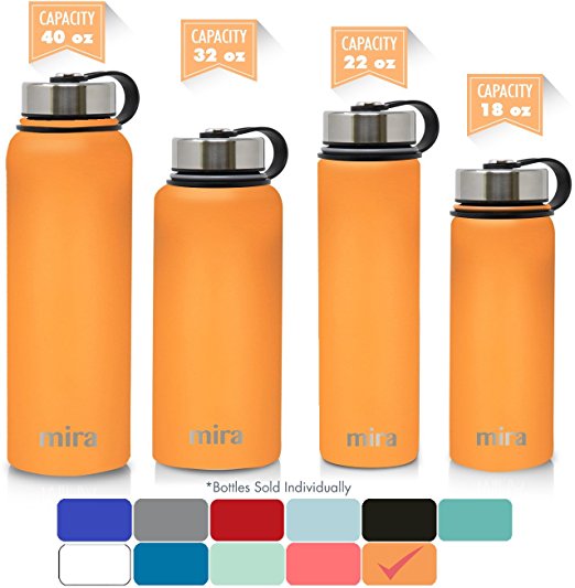 MIRA Stainless Steel Vacuum Insulated Wide Mouth Water Bottle | Thermos Flask Keeps Water Stay Cold for 24 hours, Hot for 12 hours | Metal Bottle with BPA free cap