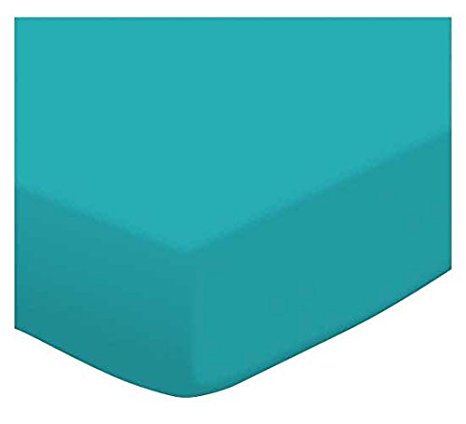 SheetWorld Fitted Pack N Play (Graco) Sheet - Teal Jersey Knit - Made In USA