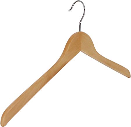 30 Wooden coat clothes hangers for tops, shirts, blouse-Choose Quantity (30 Hangers)