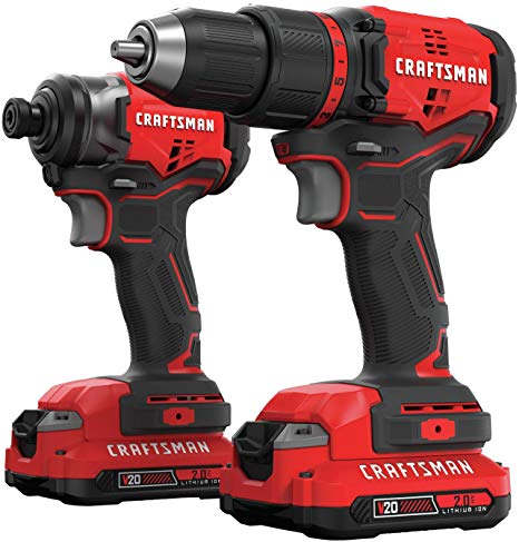 CRAFTSMAN V20 Cordless Drill Combo Kit, 2 Tool (CMCK210C2)