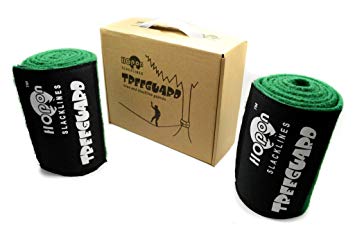 HopOn Slacklines Tree Protector Kit - 2 piece Tree Guards, 40", 51", and 63" - Durable Green or Black Non-Slip Felt Wrap Pads with Velcro for Outdoor Use - Easy Install