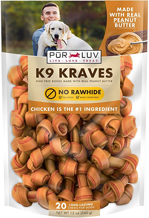 Pur Luv K9 Kraves Rawhide Free Bone Dog Treats