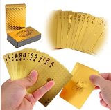 LLF Luxury 24K Gold Foil Poker Playing Cards Deck Carta de Baralho with Box Good