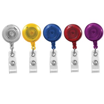Translucent Retractable ID Badge Reels with Belt Clip Assortment - 5 Pack by Specialist ID