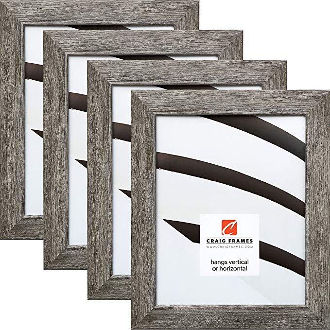 Craig Frames 26030 8 x 12 Inch Picture Frame, Gray Barnwood, Set of 4