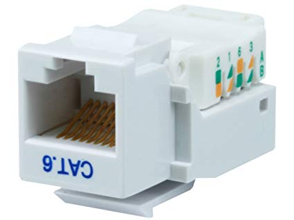 Monoprice Cat6 RJ-45 Toolless Keystone, White (101044)