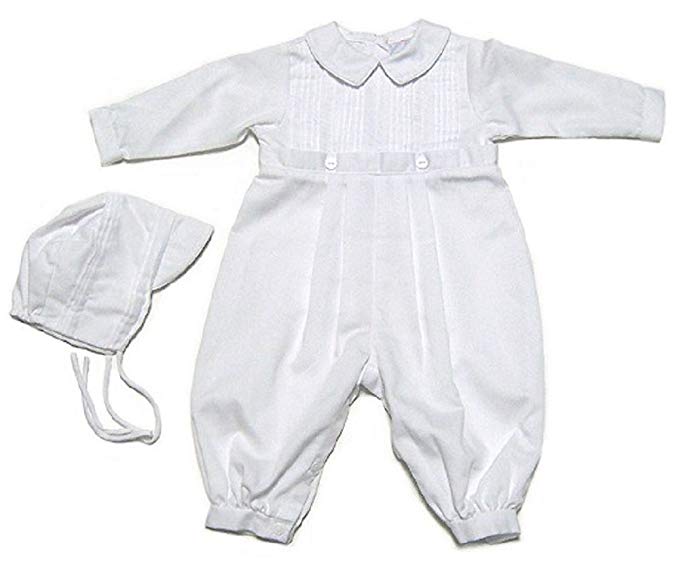 Baby Boys Christening Outfit, Pique Christening Baptism Long Sleeve (3-24 M)