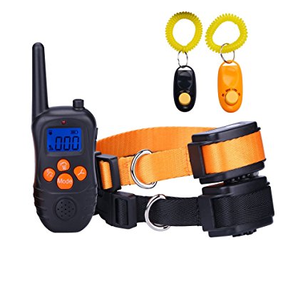 OMAIC Shock Collar for Dogs, Rechargeable Dog Training Collar with Remote 330 Yard, Adjustable Dog Collar with Shock /Beep /Vibrator Model for Dog Training-Small(15") and Large Dog(25").