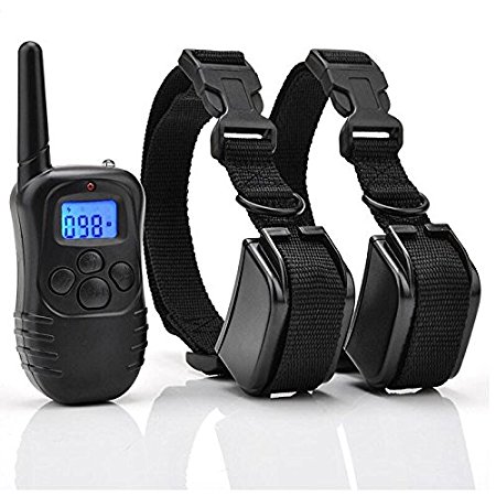 PET Supplies Waterproof Shock Collar 300 Yards Remote Dog Training Collar with Beep/Vibration/Shock Electric E-collar For Two Dogs 998DR