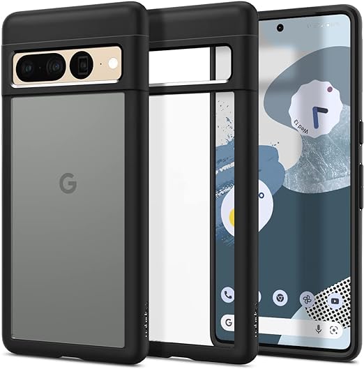 SPIGEN Ultra Hybrid Case Designed for Google Pixel 7 Pro (2022) Air Cushion Bumper Hard Cover - Black