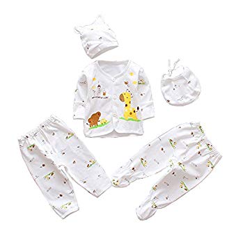 5pcs Newborn Baby Boy Girl Clothes Sets Unisex Infant Outfits with Animals