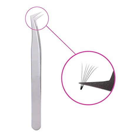 Volume Tweezers, for 3d 6d Volume&Made Rapid Bloom Lashes Fans Eyelash Extensions Tweezers Volume Curved Point Stainless Steel Precision Anti Static Professional Lash Extension Tweezers Leather Pack