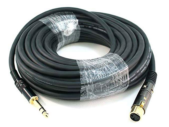 Monoprice 104774 50-Feet Premier Series XLR Female to 1/4-Inch TRS Male 16AWG Cable