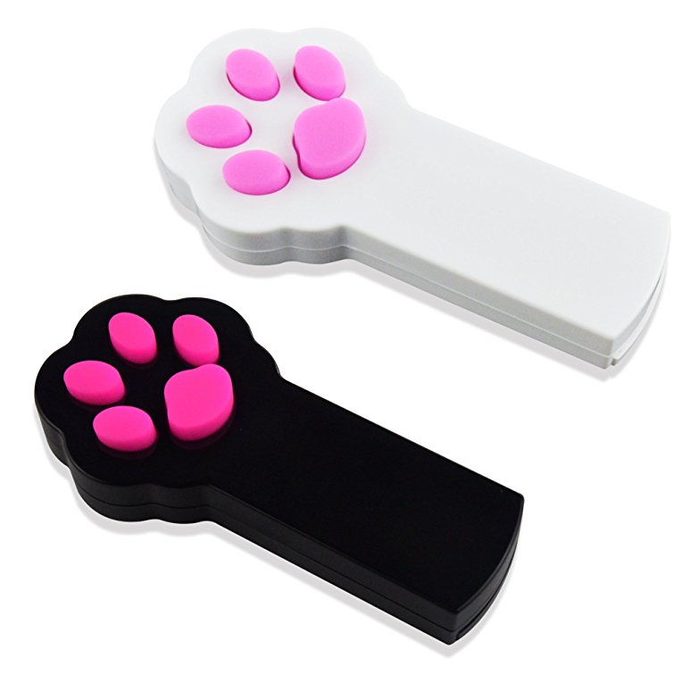 Gimars Paw Style Dog Cat Catch the Interactive LED Light Pointer Red Pot Exercise Chaser Toy Pet Scratching Training Tool,Set of 2