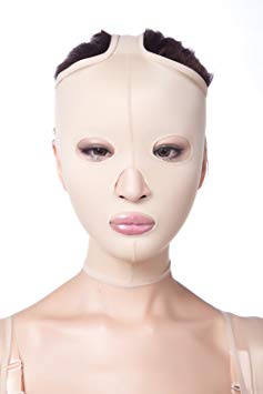 Larrycard Chin Strap for Women Anti Snoring Chin Straps V Face Shaper Mask Face Lifting Slimmer Chin Lift Facial Compression (L, Beige1)