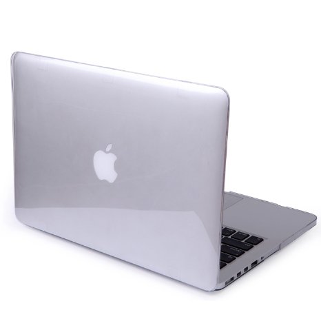 HDE Glossy Hard Shell Clip Snap-on Case for MacBook Pro 13" with Retina Display - Fits Model A1425 / A1502 (Clear)