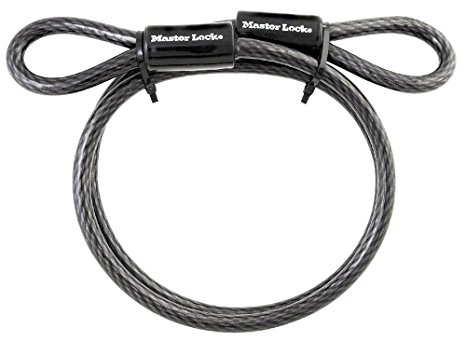 Master Lock 85DPF Heavy Duty Looped End Cable, 4 Feet Braided Steel, 3/8-inch Diameter