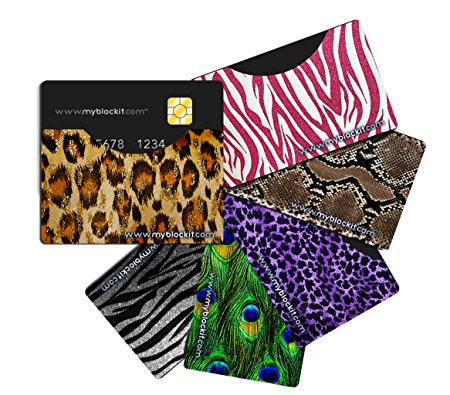 BLOCKIT RFID Blocking Sleeves, Luxury Credit Debit Cards Protectors, Slim Card Holders fit all Mens & Womens Wallets, Includes BONUS Security eBook, (6 pack) Made in the USA & Recommended by Lifelock