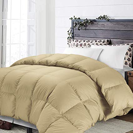 NTBAY Down Alternative Comforter All Season Duvet Insert, Fluffy, Warm and Soft, Queen, Khaki