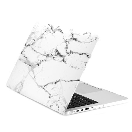 TopCase Retina 13-Inch White Marble Rubberized Hard Case for MacBook Pro 13" with Retina Display Model A1425 / A1502