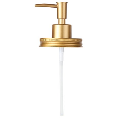 Lily's Home Mason Jar Soap Dispenser. Lid and Pump with Tube for All Regular Mouth Jars. Jar Not Included - Gold Finish