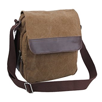 Zicac Mens's Casual Canvas Shoulder Bag Satchel Purse Sling Bag