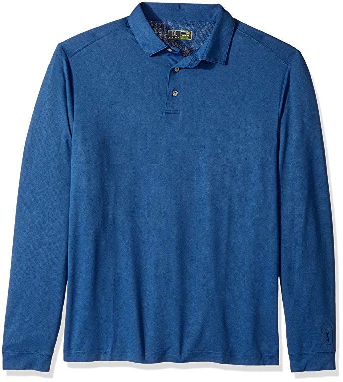 PGA TOUR Men's Airflux Long Sleeve Polo Shirt