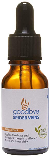 Goodbye Spider Veins Essential Oil Serum for Natural Spider Vein Treatment |Organic Remedy for Pain Free Removal of Spider Veins in Your Legs, Hands, Feet and Face
