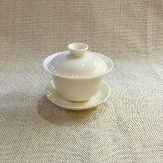Sado China Traditional Gaiwan Teacup/teaset/coffee Mug (150ml/milk White/thread)