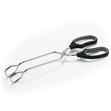 Chef Craft Tongs with Off-set Working Ends, Black, 1-Piece, 12-Inch