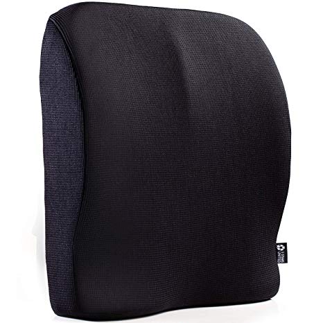 Back Lumbar Support for Office Chair - Pillow for Lower Back Pain - Posture Corrector for Car, Wheelchair, Computer and Desk Chairs - 100% Memory Foam Orthopedic Seat Cushion