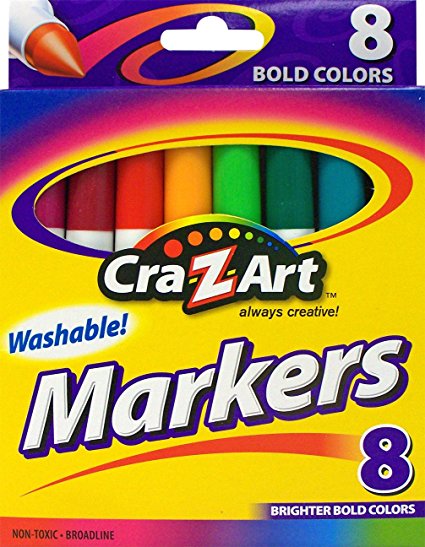 Cra-Z-art Bold Washable Broadline Markers, Box of 8 (10001-24)