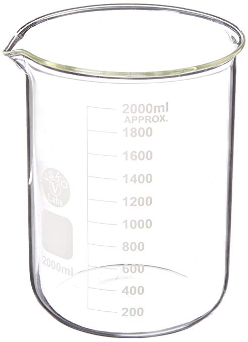 Ajax Scientific Borosilicate Glass Graduated Beaker, 2L