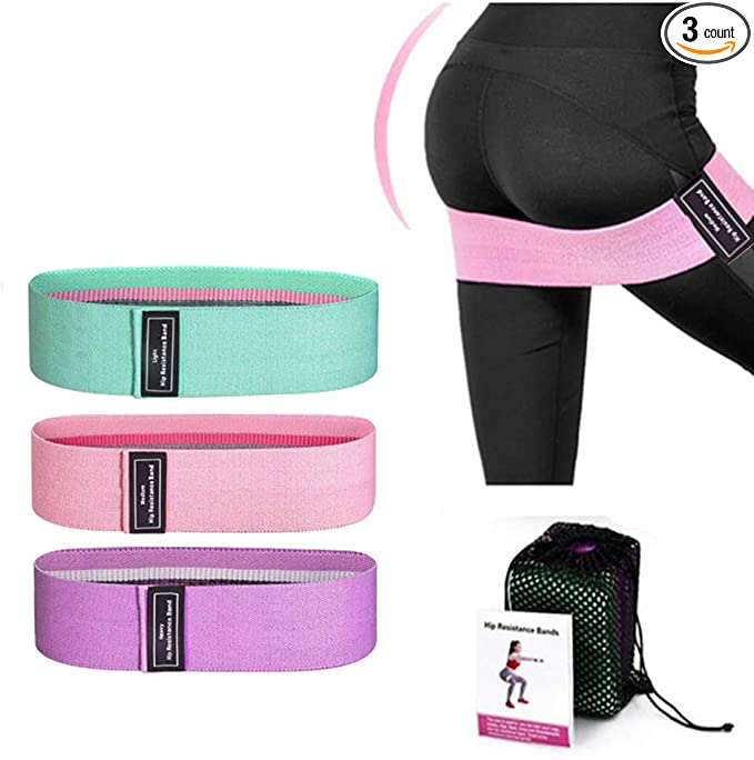yodo Exercise Resistance Bands for Legs and Butt, Non Slip Workout Bands Sports Fitness Bands-Hip Booty Thigh Glute Bands for Women, Pack of 3