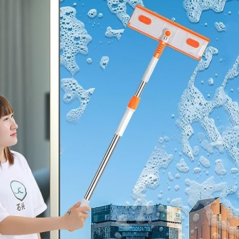 Keurig Multi-Purpose Microfiber Flat Mop for Dry & Wet Cleaning, 360 Degree Rotating Head and Telescopic Handle, Suitable for Floor, Glass, Ceiling and Walls Cartridges Solution (Standard)