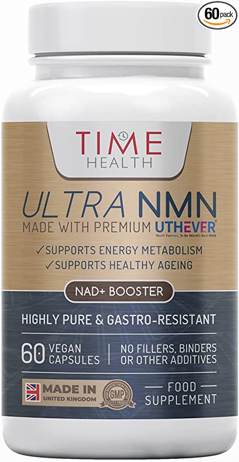 Ultra NMN (Nicotinamide Mononucleotide) - Clinically Proven - 99% Pure, Stabilised NMN - 60 Capsules - Stomach Acid-Resistant - NAD+ Booster - Made with UTHEVER® - 3rd Party Tested - UK Made