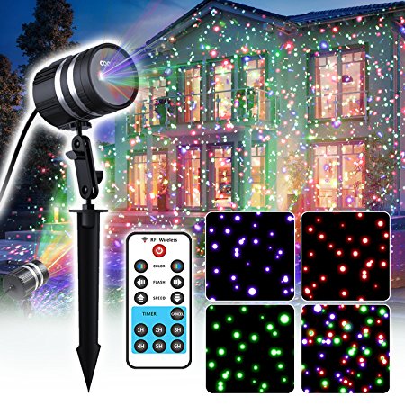 Christmas Decoration Laser Light Projector, Thousands of RGB Starry Laser Christmas Lights Star Show with RF Remote Control for Outdoor&Indoor Halloween,Thanksgiving,Christmas Decoration