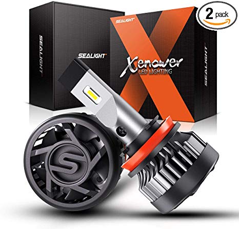 SEALIGHT Xenower X2 H11/H8/H9 LED Headlight Bulbs 2020, H11 LED Bulb with 300% Brightness, Plug-and-Play, 6000K Bright White Low Beam, 50,000+ Hour Lifespan