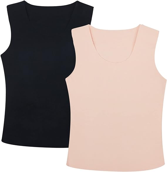 SATINIOR 2 Pcs Ladies Thermal Sleeveless Camisole Tops Women Thermal Underwear Winter Warm Ladies Vest Tops Size 6 to 18