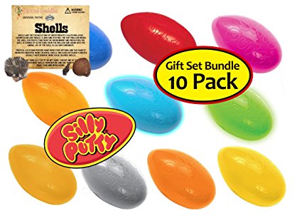 Silly Putty Gift Set - 10 Pack Bundle Metallic Original Changeable Glow w/ T Samuel Impressions