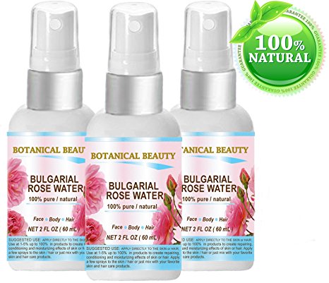 BULGARIAN ROSE WATER 100% Pure / Natural / Undiluted. Facial Toner, 2 oz.- 60 ml.