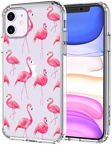 MOSNOVO iPhone 11 Case, Tropical Flamingo Pattern Clear Design Transparent Plastic Hard Back Case with TPU Bumper Protective Case Cover for Apple iPhone 11 (2019)