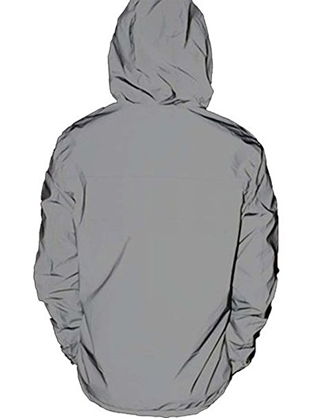LANSHULAN Mens Super Bright 3M Reflective High Visibility Jacket Coat