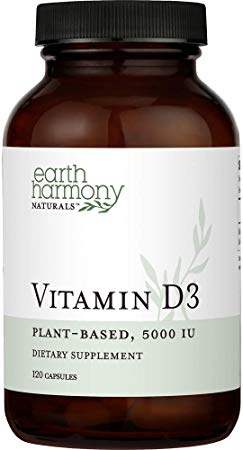 Vitamin D3 5000 IU Small Capsule Units for Men & Women, 4-Month Supply | Plant-Based D3, Vegan & Vegetarian Friendly | Supports Bones, Joints, and The Immune System (120 Capsules)