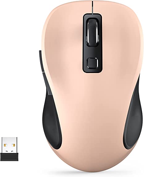 Wireless Mouse, TedGem 2.4GHz Computer Mouse with 6 Button, Cordless Mouse Wireless Mice for Laptop (Pink)